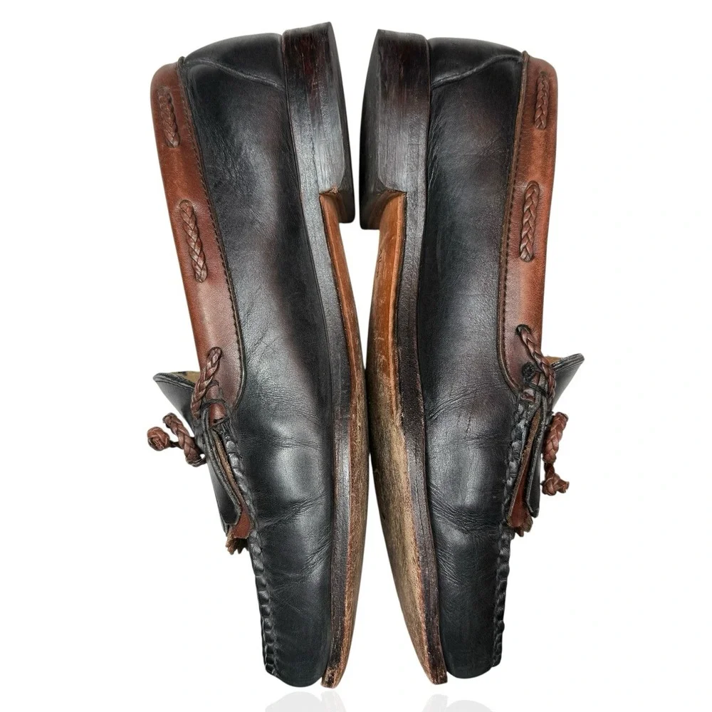 Allen Edmonds Woodstock 9D‎ Black Brown Leather Kiltie Tassel Loafer Shoes USA